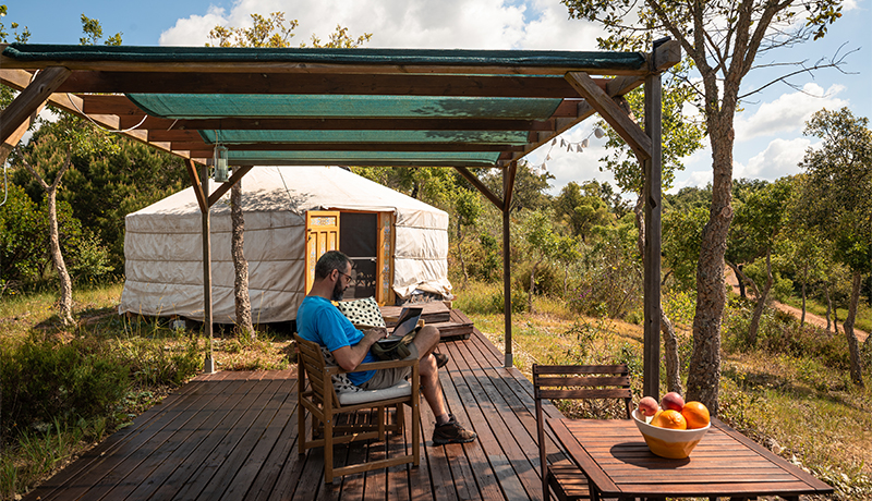 Yurt met uitzicht, glamping in Alentejo