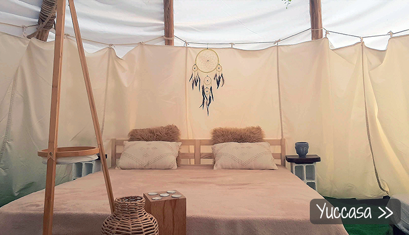 Ingerichte tipi, gezinstent en caravan in Portugal