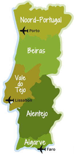 Kaart Portugal vakantiehuizen