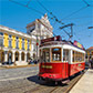 Tram in Lissabon, vlakbij de pousada