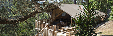 Glamping tent bij Quinta Japonesa aan de Zilverkust