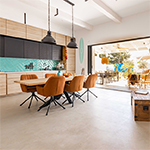 Woonkamer Casa Deluxe met buitenterras